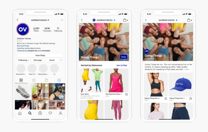 Instagram shops feature
