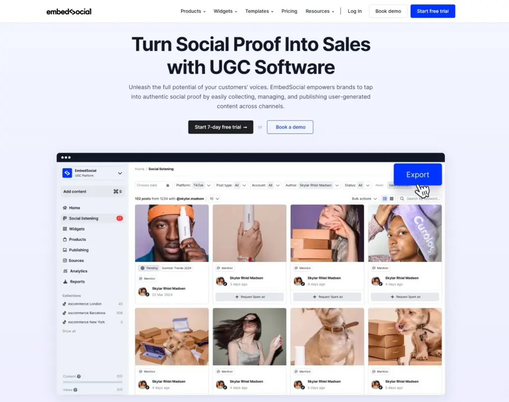 embedsocial ugc landing page