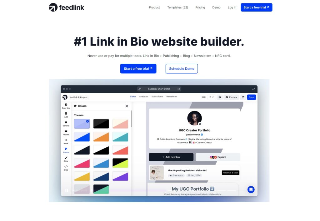 feedlink landing page