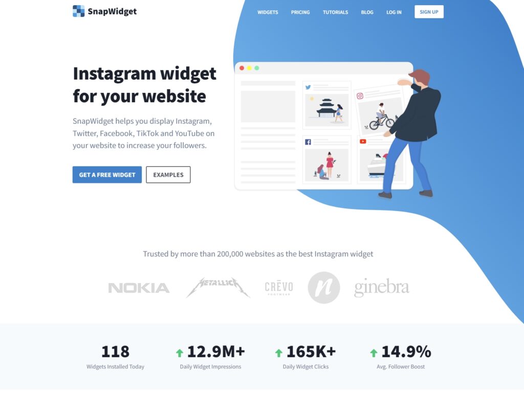 snapwidget landing page