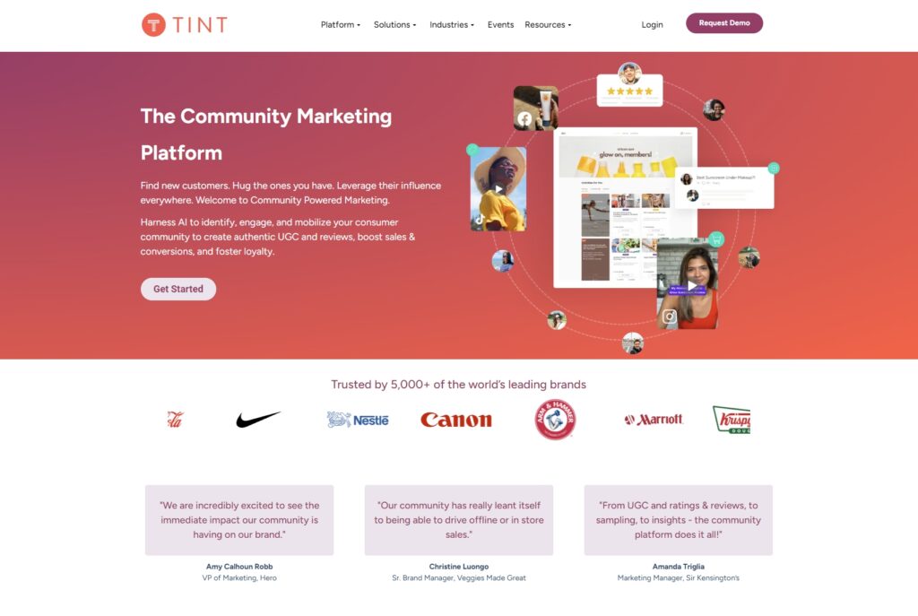 tint landing page