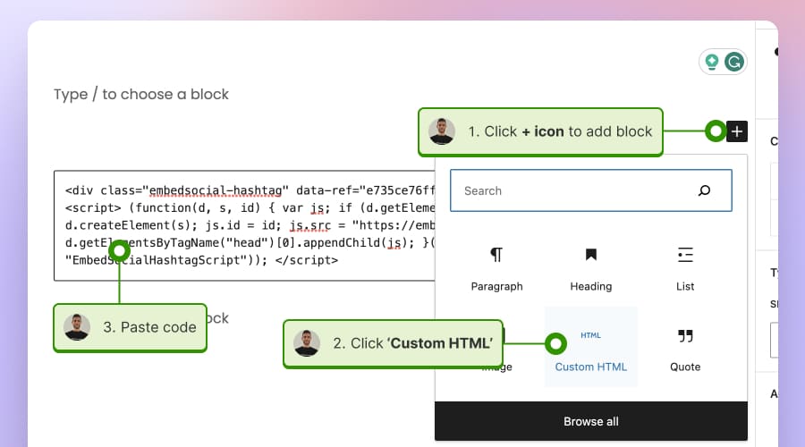 Steps to embed instagram Stories code in WordPress