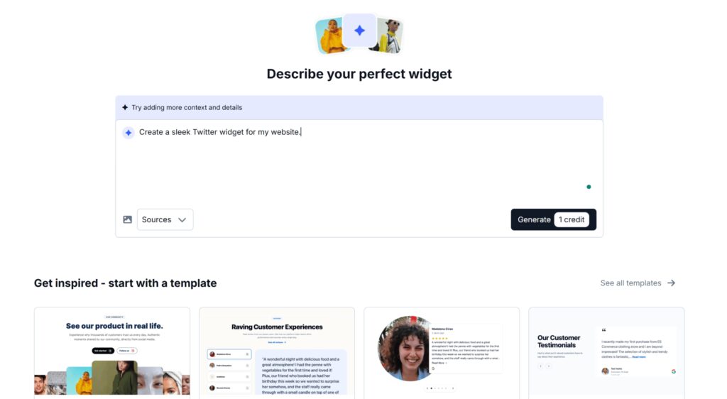 describe twitter widget