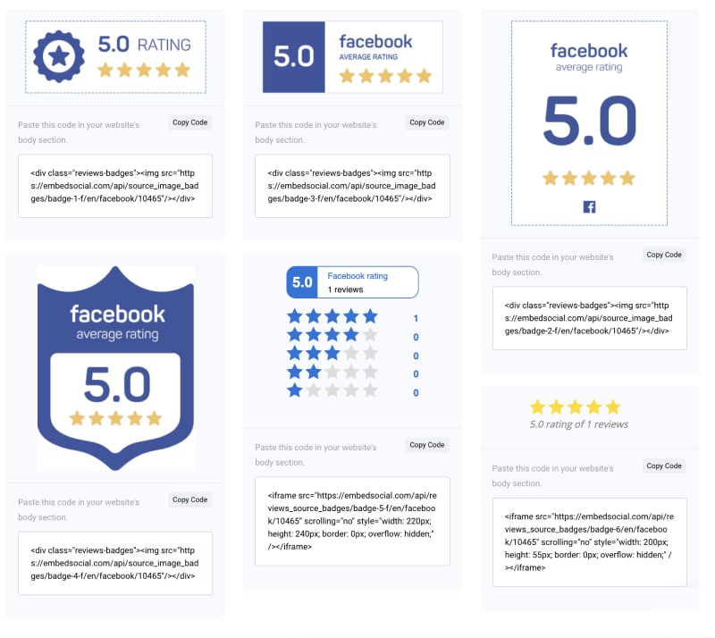 facebook review rating