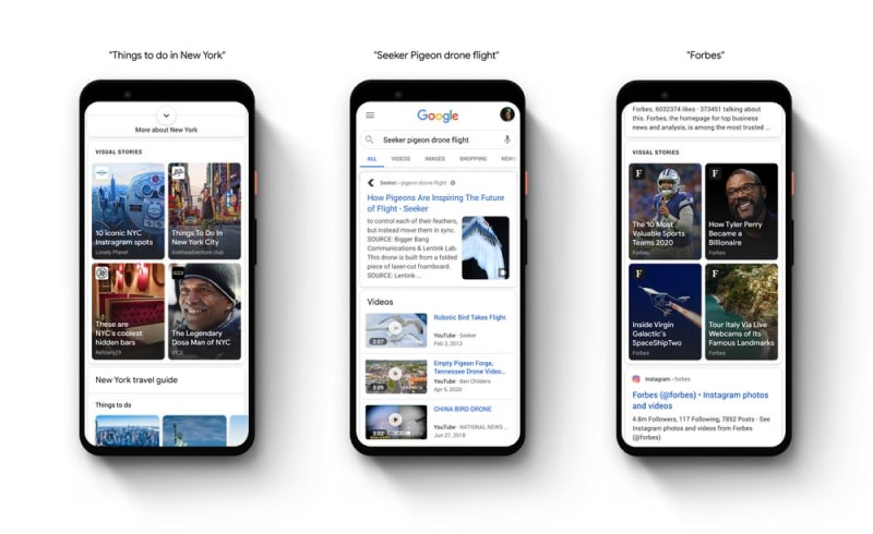 google stories placements