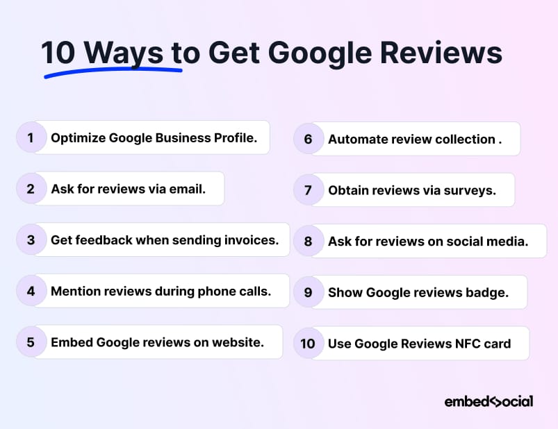 Ways to get more Google reviews