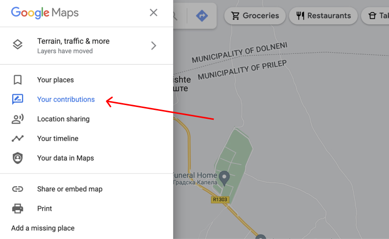 access your contributions in Google Maps