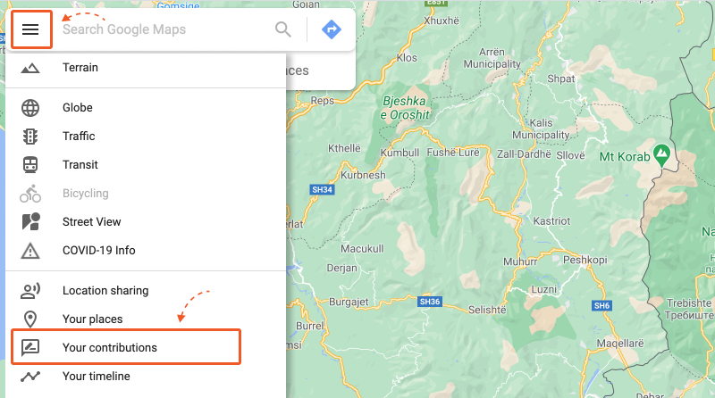 contributions in google maps