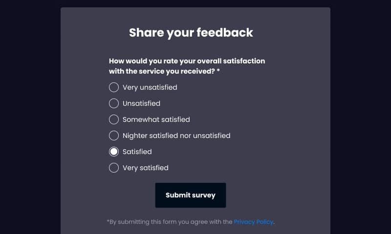 csat survay template