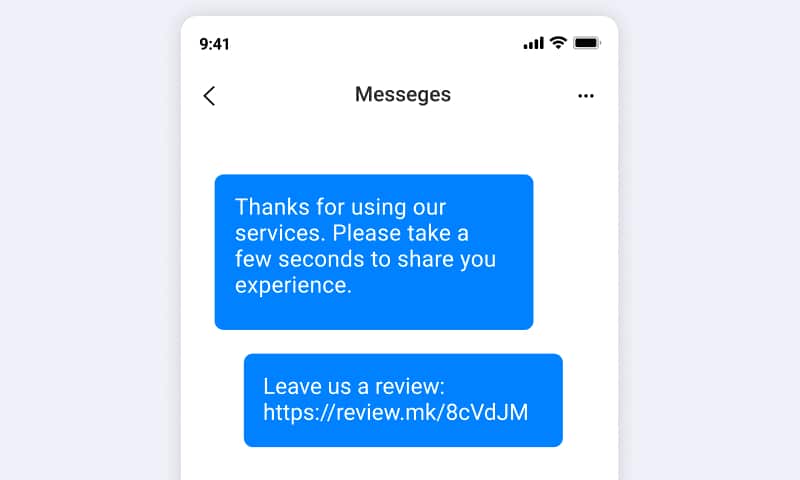 sms leave review message