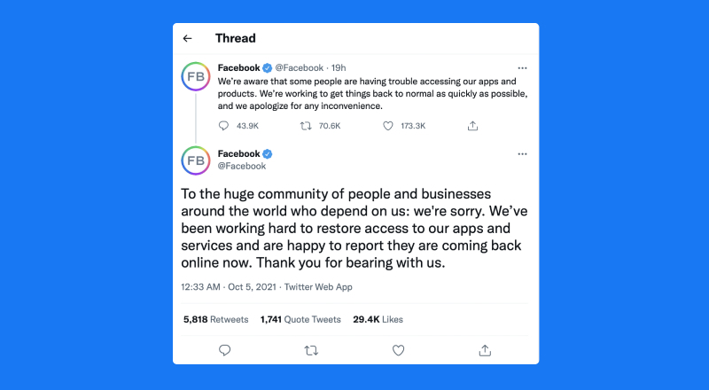 facebook in global outage