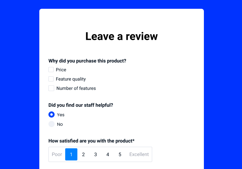 saas feedback survey example