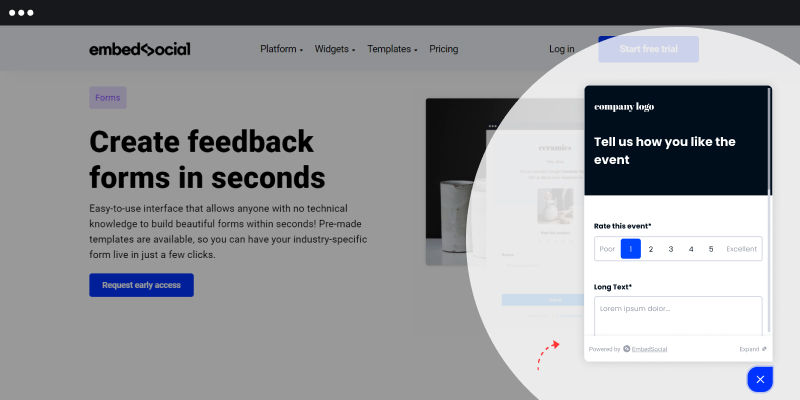 Floating popover feedback button