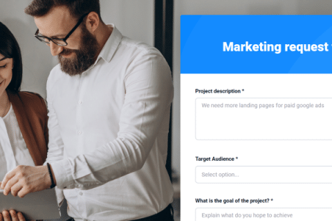 Marketing request form hero image