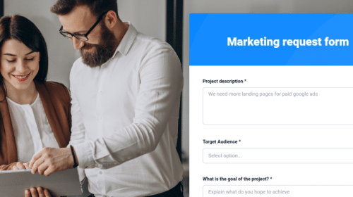 Marketing request form hero image