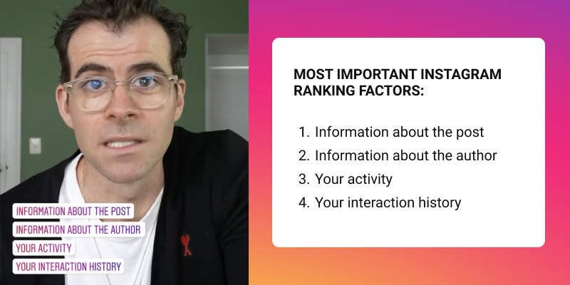 Instagram ranking factors for feed and stories