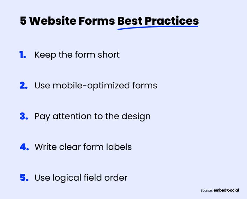 5 website forms best practices 