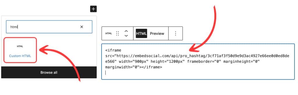 Embed YouTube iframe code in WordPress