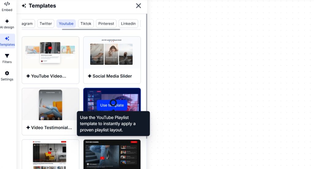 choosing embedsocial widget template