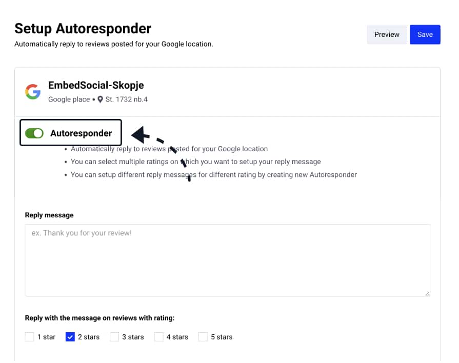 Activate Google auto-responder to Google reviews