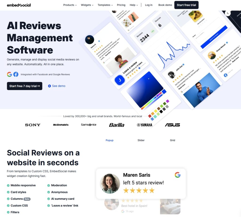 embedreviews landing page