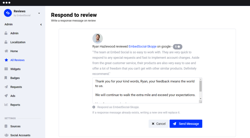 respond to a review