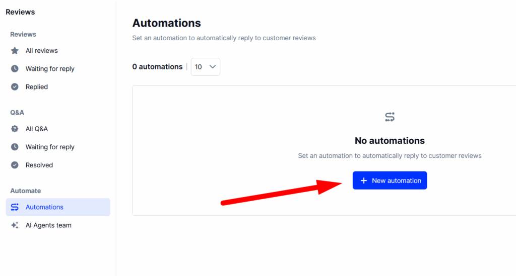 start setting up new review automation in embedsocial gbp