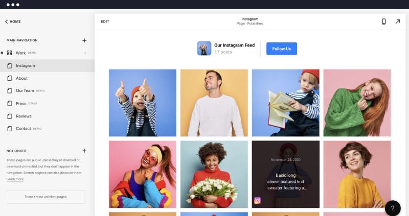 squarespace instagram widget