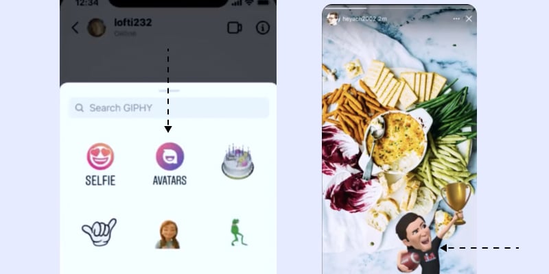 Add Avatar in Instagram story