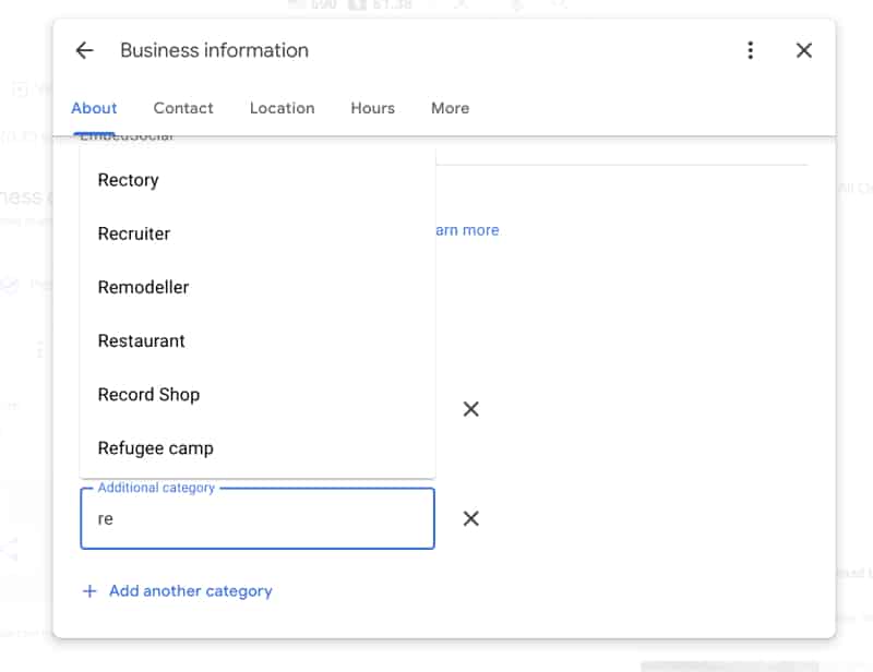 add multiple categories in Google my business