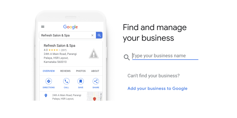 encontrar ou criar um perfil empresarial do google