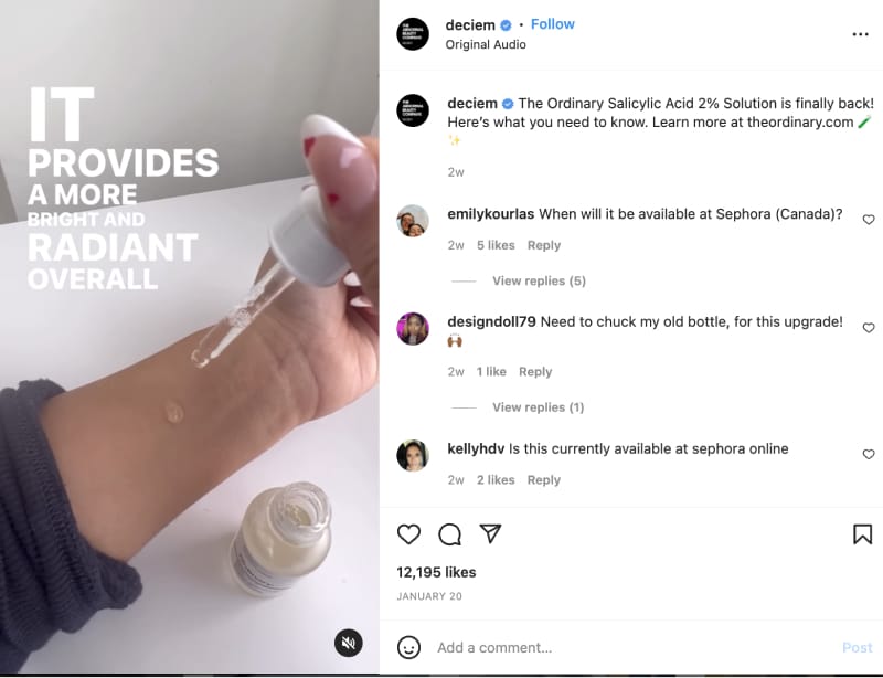 Instagram Reels by Deciem