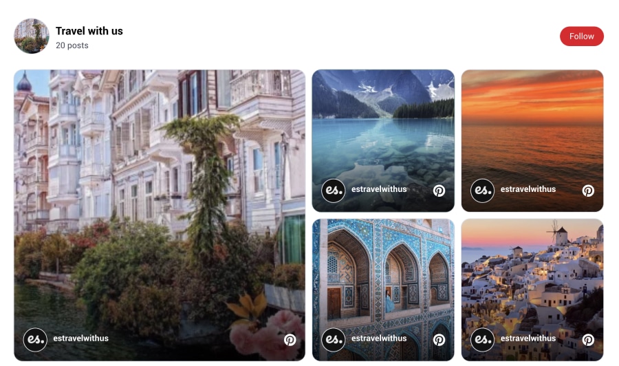 Embed Pinterest collage widget