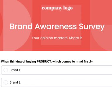Brand awareness survey template