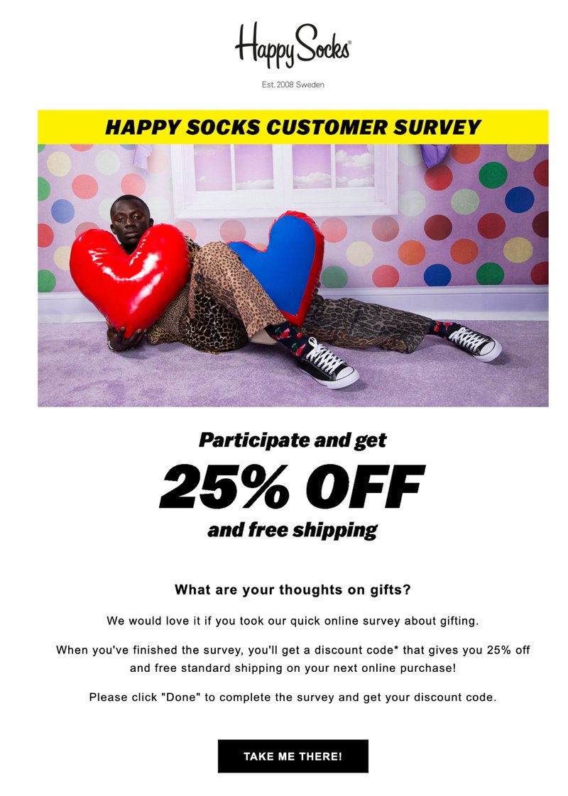 happy socks email survey