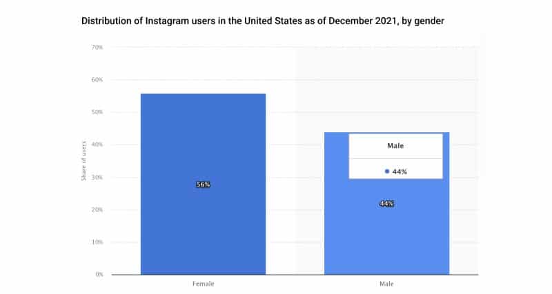 Instagram users by gender