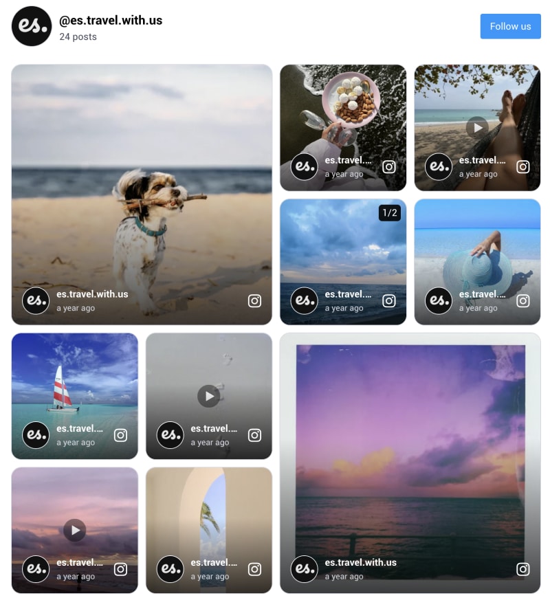 Collage layout for Instagram wall