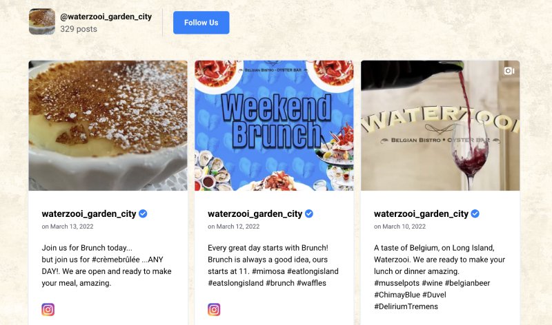 Instagram wall for restaurants