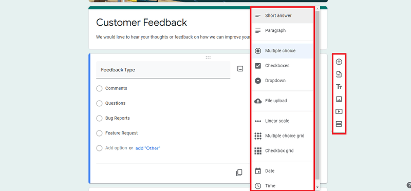 How to create Feedback form on Google Forms - Webolute