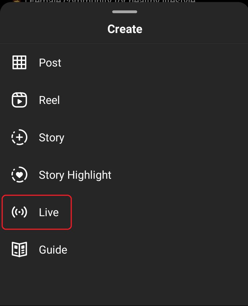 select Instagram live