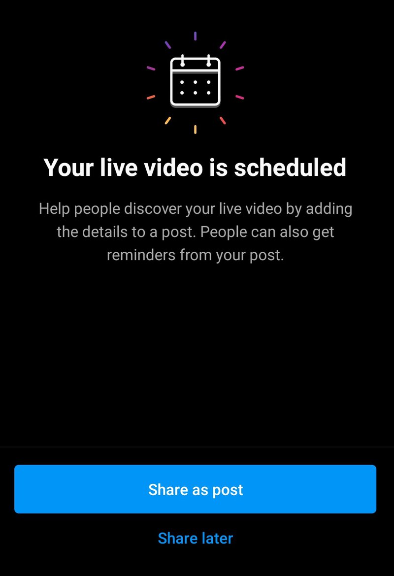 schedule Instagram live video