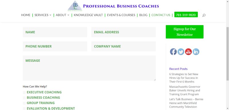 Professional Business Coaches rfq process