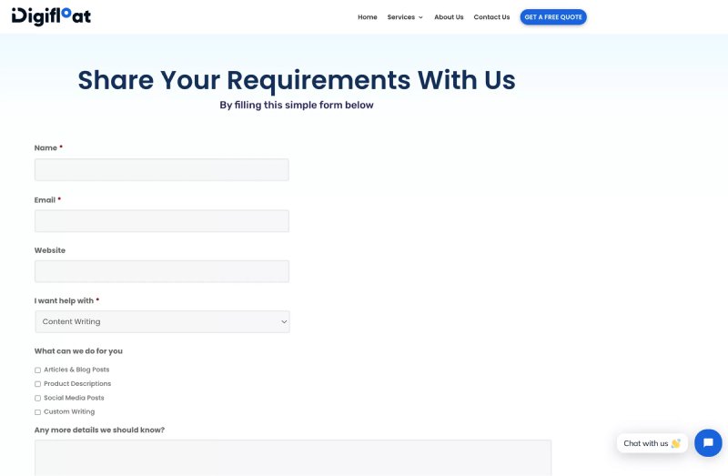 Digifloat’s Get a Free Quote Form