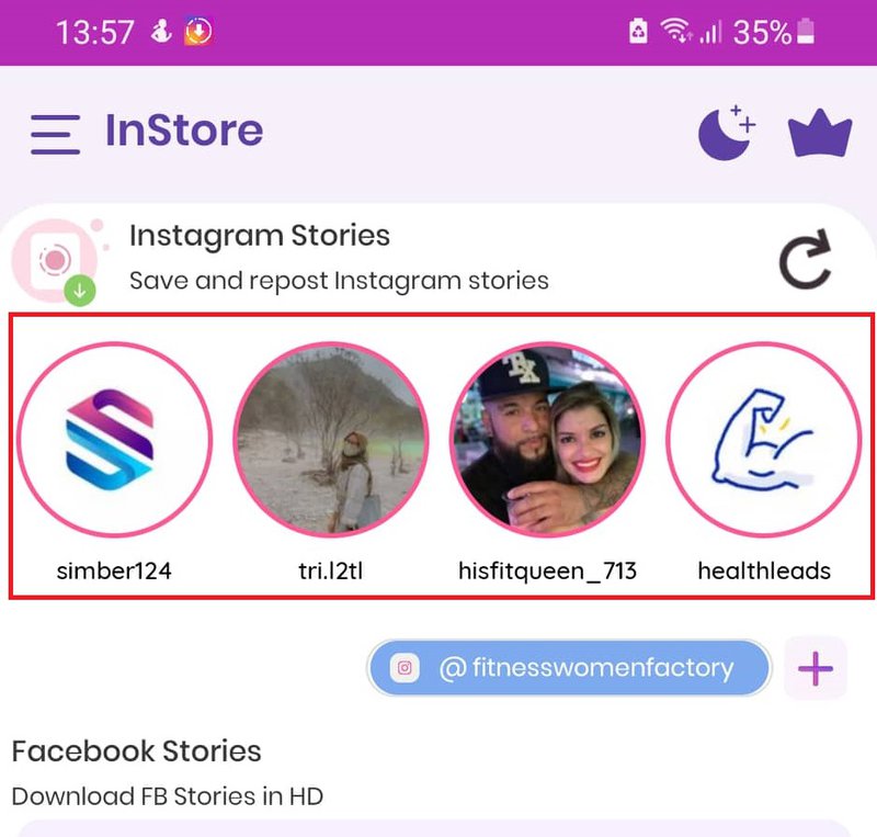 download Instagram videos and stories with InStore