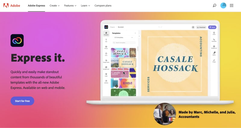 adobe express for creating visual content