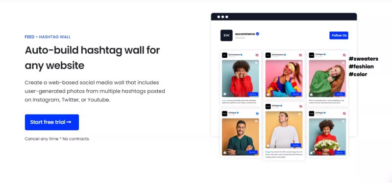 embed hashtag wall on your website