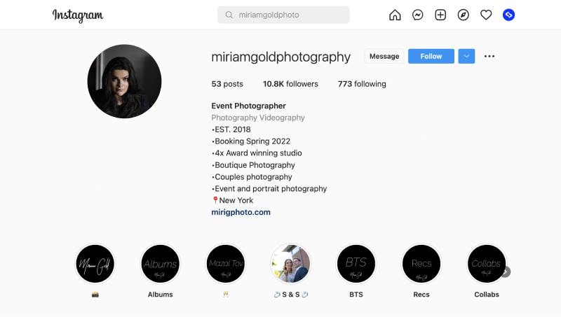 Instagram business for event photography