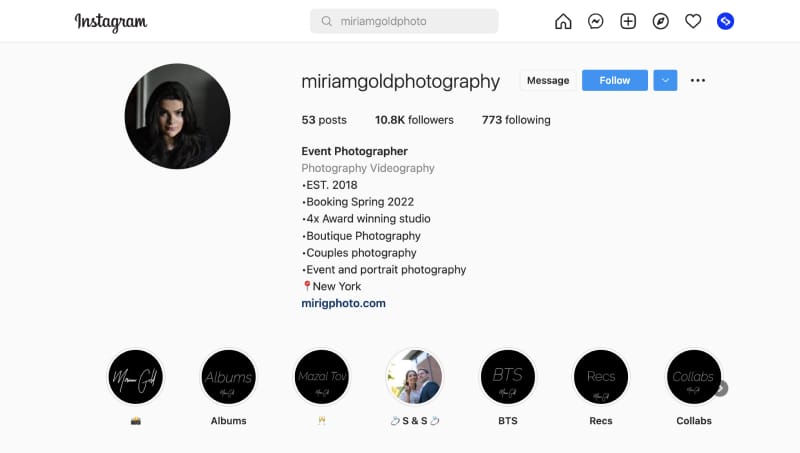 Instagram business for event photography