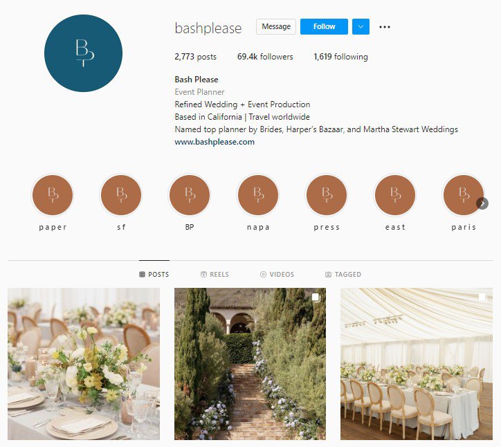 instagram business ideas for event promoter and planner