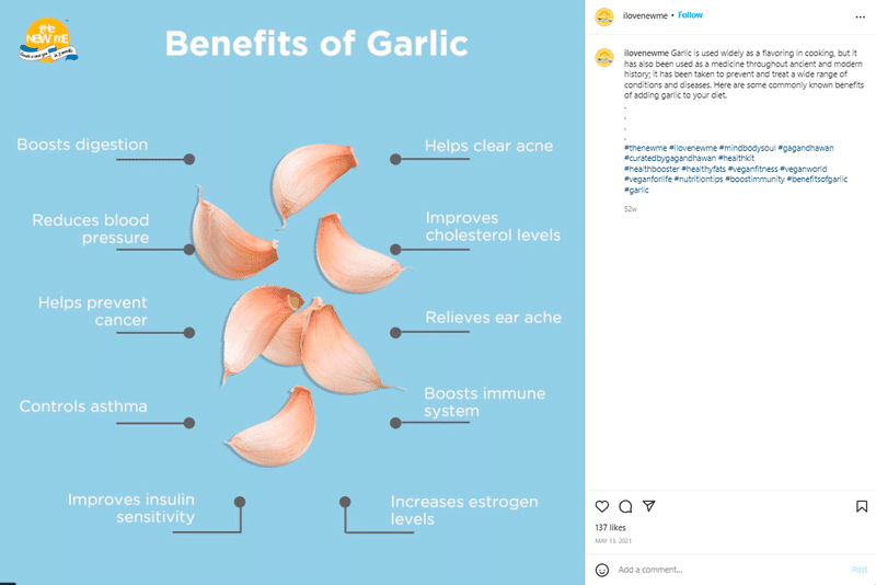 favourite ingredients post as user-generated content idea